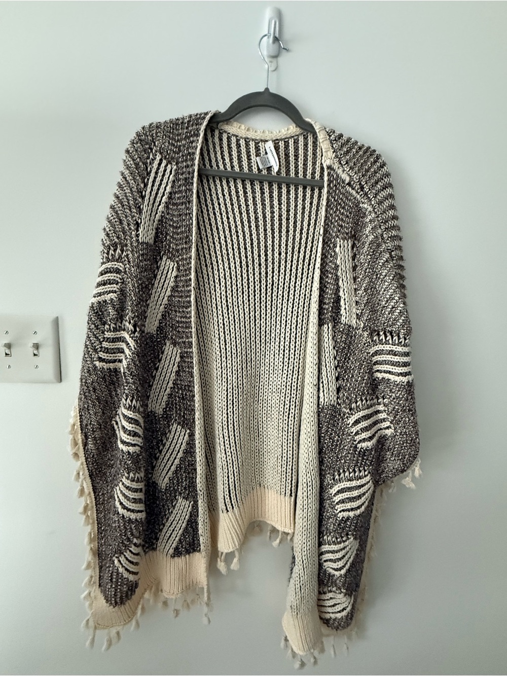 Anthropologie Eliana Pommed Hem Knit Shaw Poncho